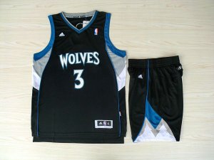 Maillot De Basket Minnesota Timberwolves Stephon Marbury 3 Tissus Sportif Fans Edition Noir Survetement